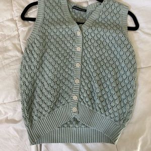 knitted sea foam vest